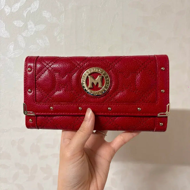 [BUNJANG] Metrogity Quilted Long Wallet Red / 상태S급) 정품 메트로시티 장지갑 레드