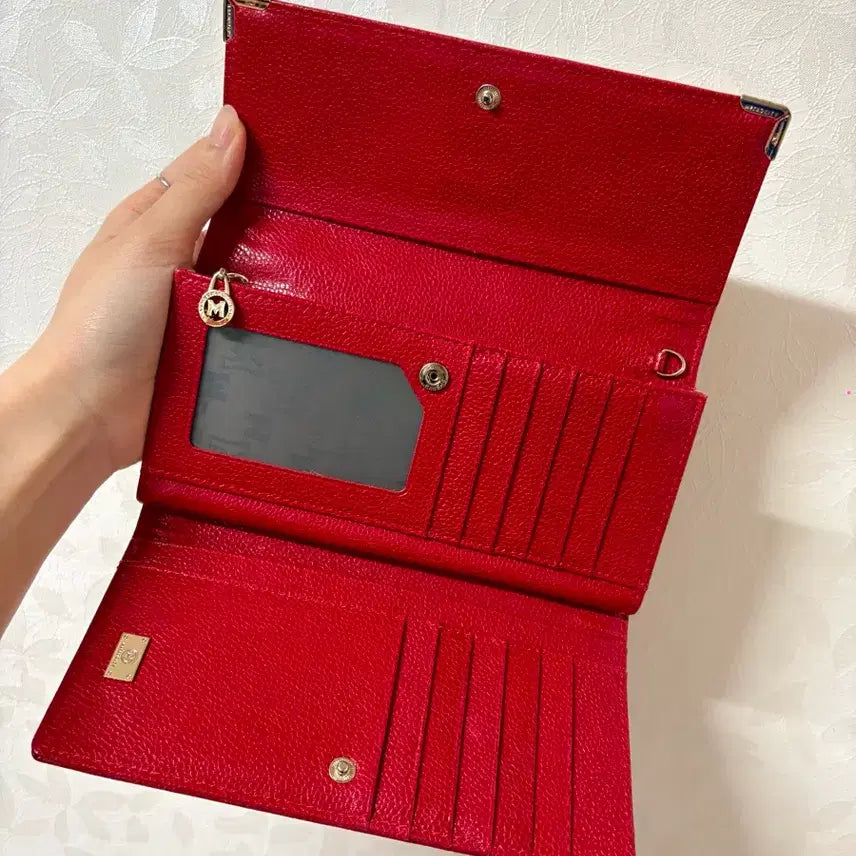 [BUNJANG] Metrogity Quilted Long Wallet Red / 상태S급) 정품 메트로시티 장지갑 레드
