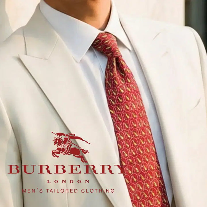 [BUNJANG] Burberry Silk Dog Motif Necktie 9.5cm / 버버리 진핑크 강아지 모티브 넥타이 9.5cm A+~A등급 K2554