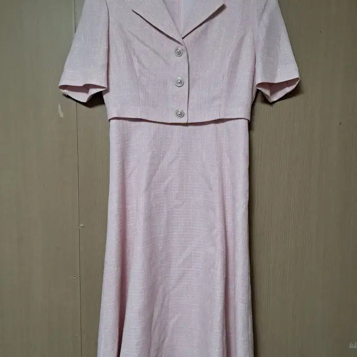 [BUNJANG] Kenneth Lady Pink Tweed Long Dress / 케네스레이디 썸머 핑크 트위드 반팔 롱 원피스