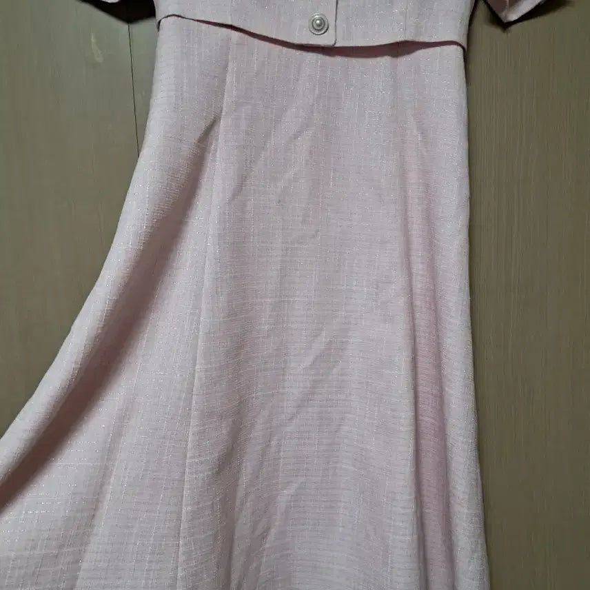 [BUNJANG] Kenneth Lady Pink Tweed Long Dress / 케네스레이디 썸머 핑크 트위드 반팔 롱 원피스