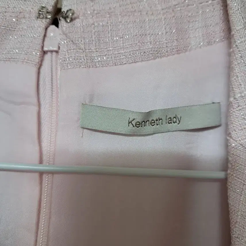 [BUNJANG] Kenneth Lady Pink Tweed Long Dress / 케네스레이디 썸머 핑크 트위드 반팔 롱 원피스