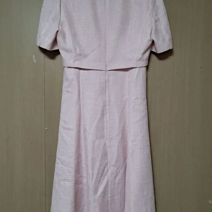 [BUNJANG] Kenneth Lady Pink Tweed Long Dress / 케네스레이디 썸머 핑크 트위드 반팔 롱 원피스