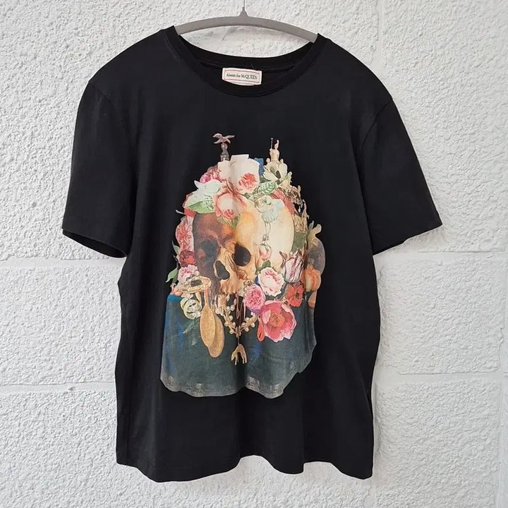 [BUNJANG] Alexander McQueen Skull Flower Print Short Sleeve T-Shirt / 알렉산더 맥퀸 스컬 플라워 프린팅 반팔 티셔츠