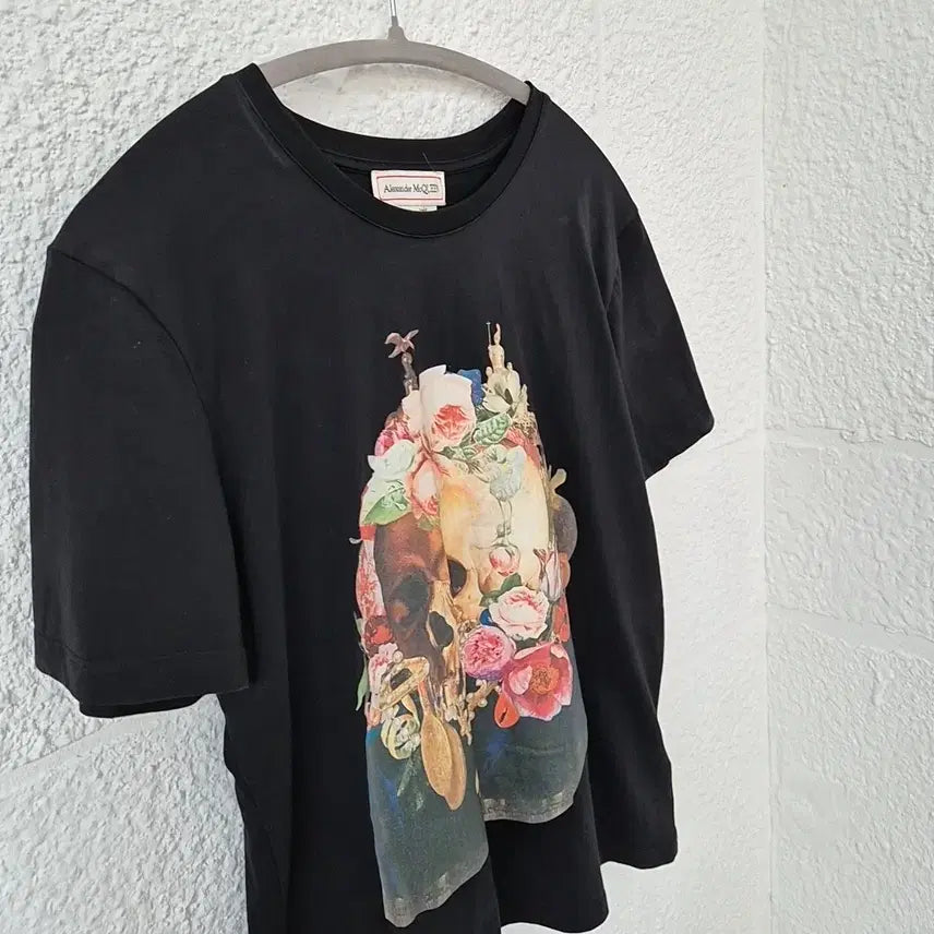 [BUNJANG] Alexander McQueen Skull Flower Print Short Sleeve T-Shirt / 알렉산더 맥퀸 스컬 플라워 프린팅 반팔 티셔츠