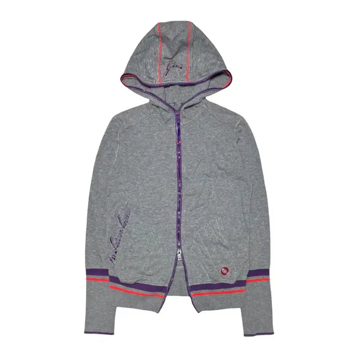 [BUNJANG] LINE Zip-Up Hoodie Gray OS / LINE ZIP-UP HOODIE 빈티지 후드집업 후드
