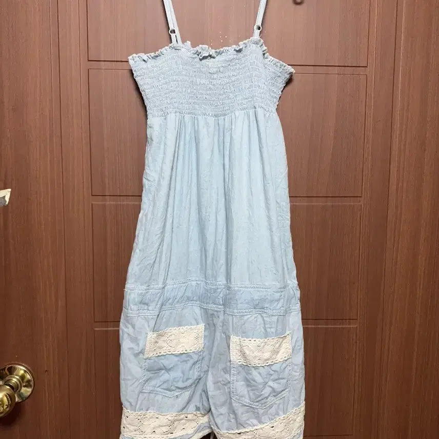 [BUNJANG] Hagumi Heisei Vintage Jumpsuit &amp; Lace Inner Top Set / 모리걸 하구미 헤이세이 일본 빈티지 점프수트 레이스 눈꽃 도트 이너티