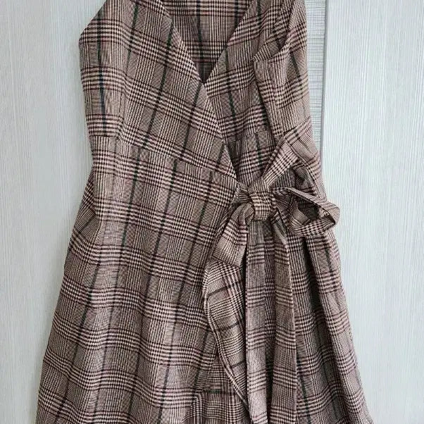 [BUNJANG] Check Wrap Style Long Dress / 체크 랩 스타일 원피스