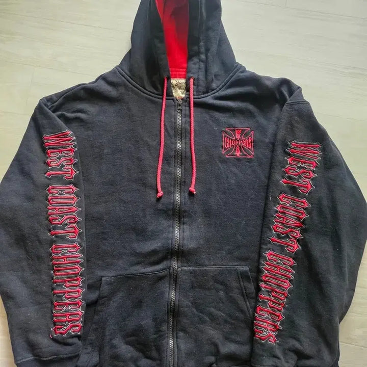 [BUNJANG] West Coast Choppers Thermal Hoodie Zip-Up Black / 웨스트코스트차퍼스 써멀 후드 블랙