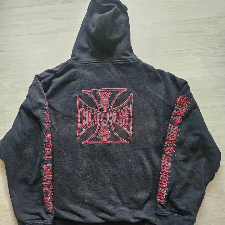 [BUNJANG] West Coast Choppers Thermal Hoodie Zip-Up Black / 웨스트코스트차퍼스 써멀 후드 블랙