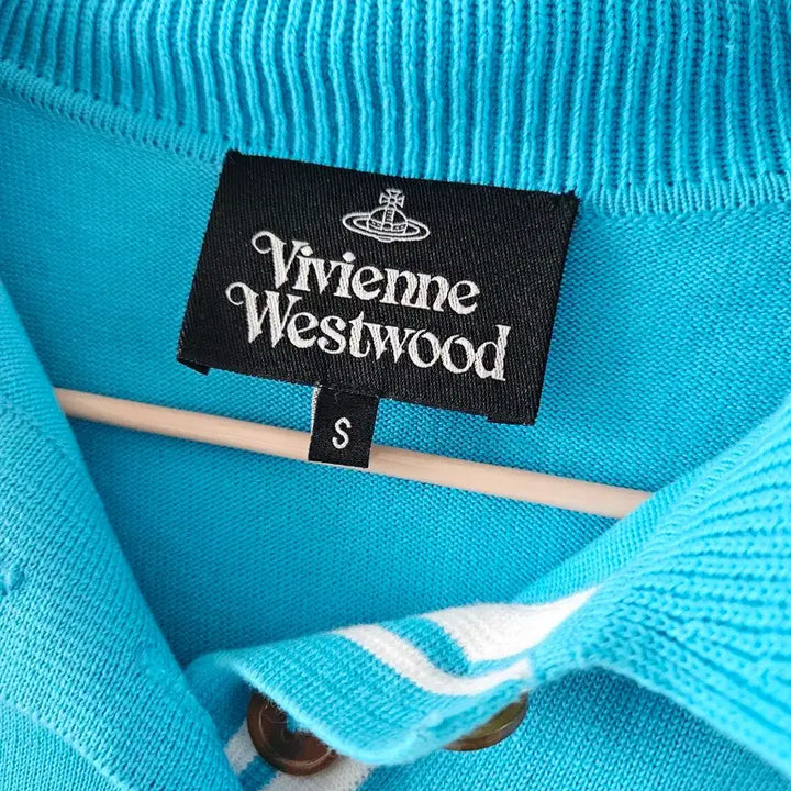 [BUNJANG] Vivienne Westwood Blue Knit Short Sleeve Shirt / 비비안웨스트우드 정품 블루 니트 반팔