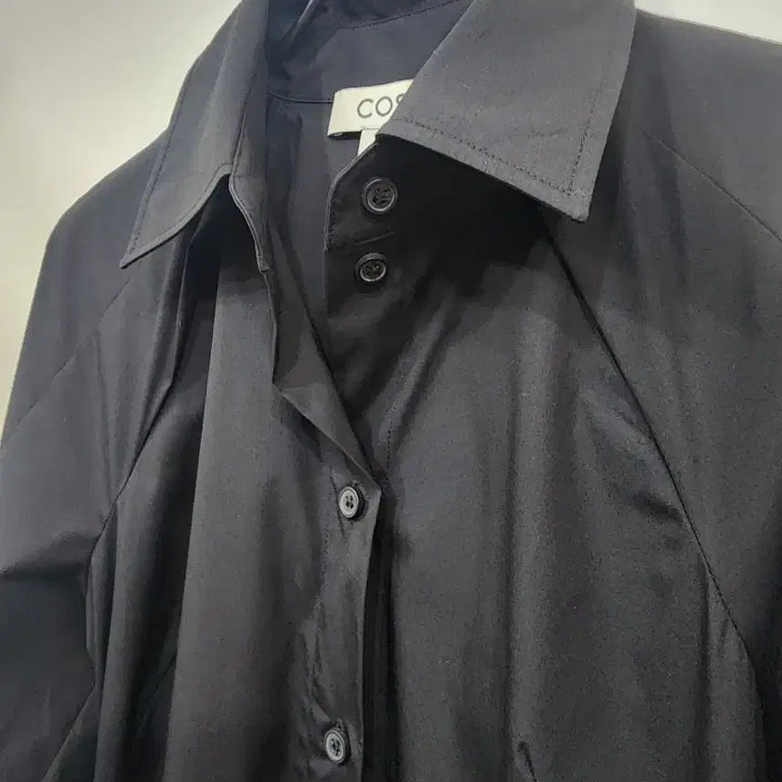 [SOLD OUT] COS 블랙 셔츠형 롱 원피스