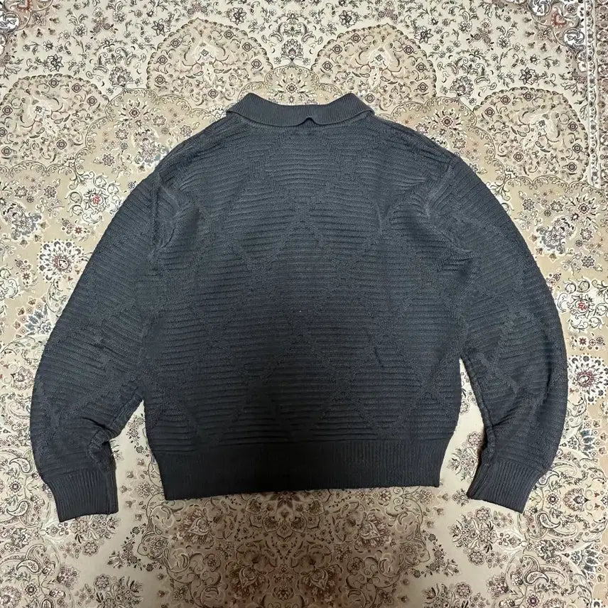 [BUNJANG] Unaffected Knit Zip-Up Charcoal L / 언어펙티드 니트집업 차콜 L