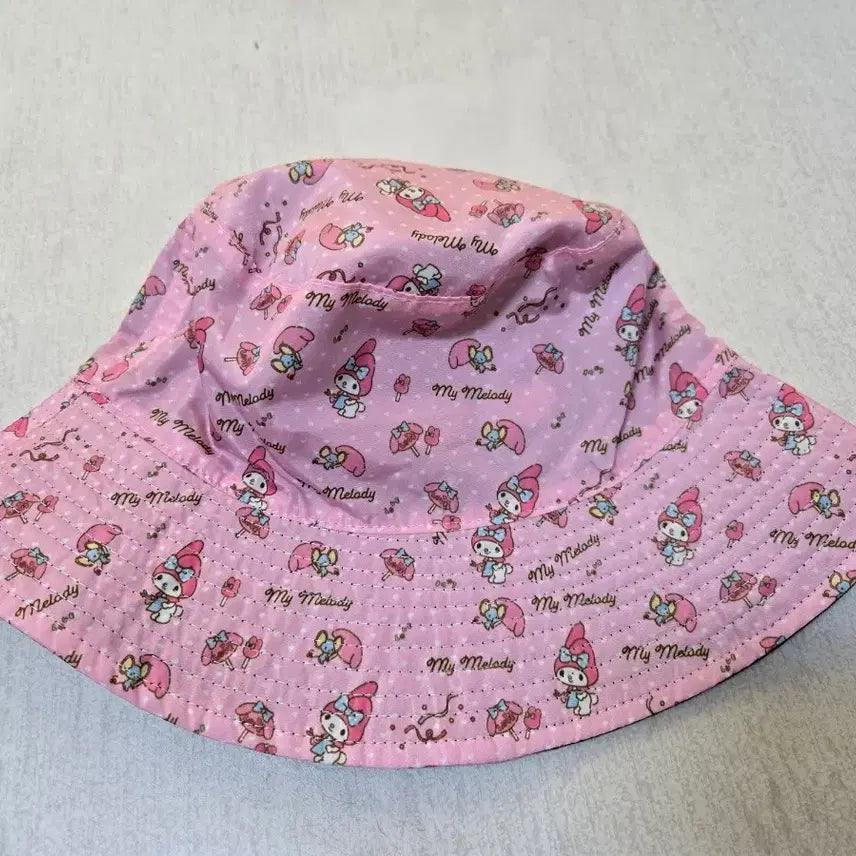 [BUNJANG] My Melody Pink Reversible Bucket Hat / 마이멜로디 핑크 리버시블 양면 버킷햇 여자 성인