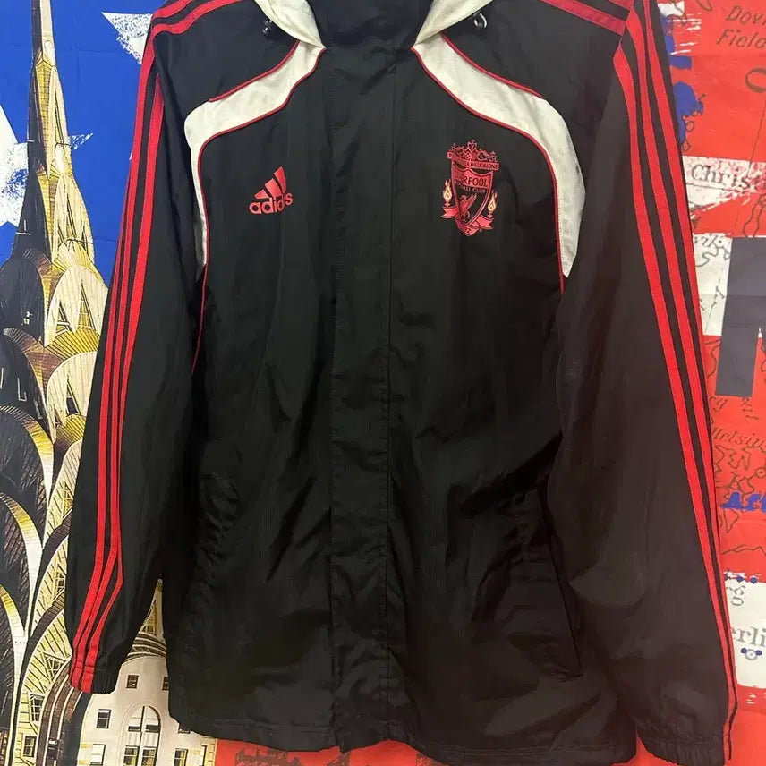 [BUNJANG] Adidas Liverpool Old School Windbreaker Jacket / s급 아디다스 올드스쿨 리버풀 오버핏 바람막이 m95
