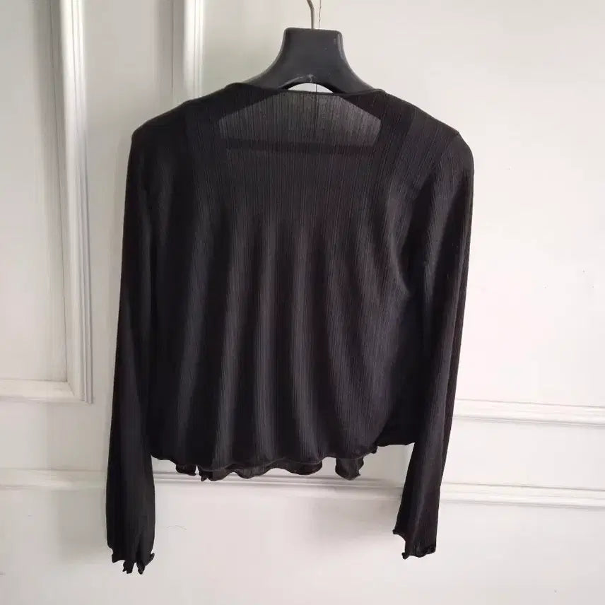 [BUNJANG] Black See-through Cardigan / 블랙 시스루 가디건