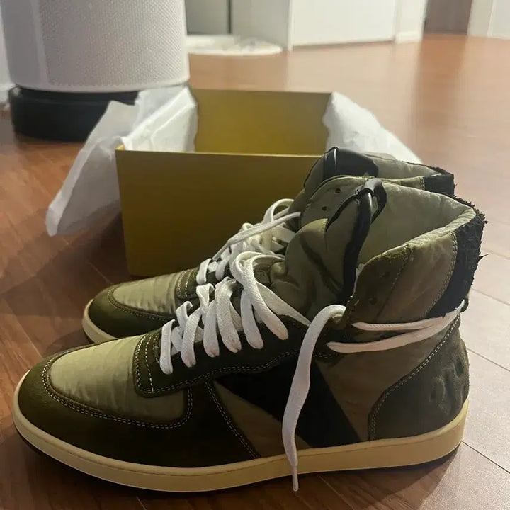 [BUNJANG] RHUDE Recess High 2-Tone Olive Sneakers US 9 / [새상품] 루드(RHUDE) 레세스 하이 2톤 올리브 - US 9