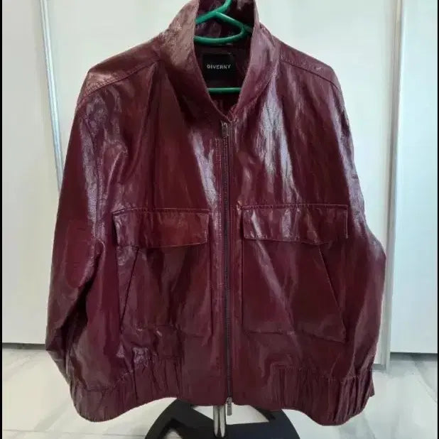 [BUNJANG] Giverny Faux Leather Jacket / 지베르니 페이크 레더 자켓 버건디&amp;그레이 2종