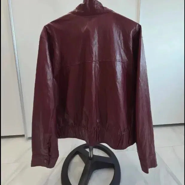 [BUNJANG] Giverny Faux Leather Jacket / 지베르니 페이크 레더 자켓 버건디&amp;그레이 2종