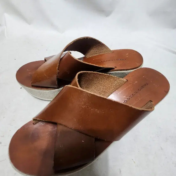 [BUNJANG] Fabio Rusconi Italian Leather Platform Slippers 230 / 230 이태리 파비오루스꼬니 통굽 슬리퍼