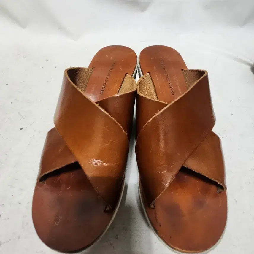 [BUNJANG] Fabio Rusconi Italian Leather Platform Slippers 230 / 230 이태리 파비오루스꼬니 통굽 슬리퍼