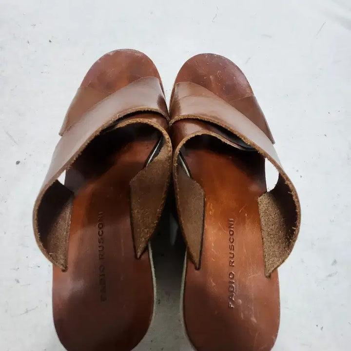 [BUNJANG] Fabio Rusconi Italian Leather Platform Slippers 230 / 230 이태리 파비오루스꼬니 통굽 슬리퍼
