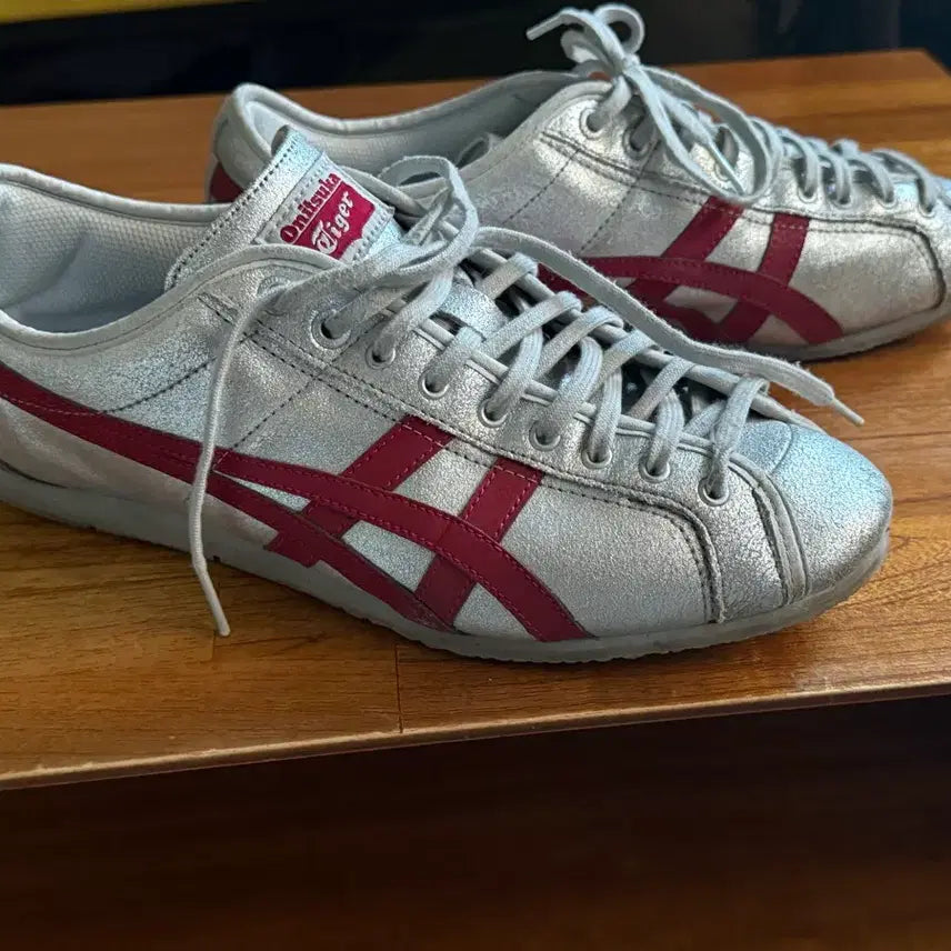 [BUNJANG] Onitsuka Tiger Olympus Silver Wine Sneakers / 오니츠카 타이거 올림푸스 270mm 실버 와인