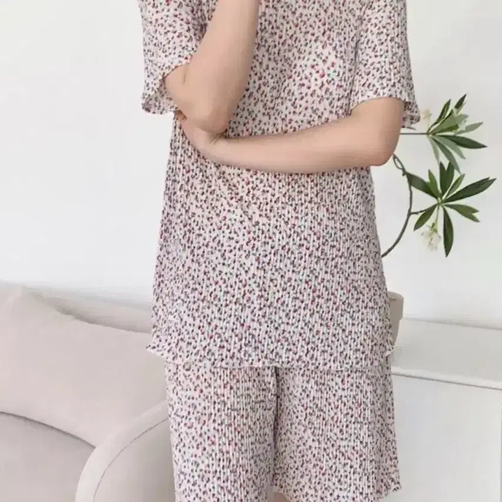 [BUNJANG] Wrinkle Short Sleeve Pajama Set / 새상품 ) 주름 반팔 잠옷 세트-냉장고 실내복 44~77 사이즈