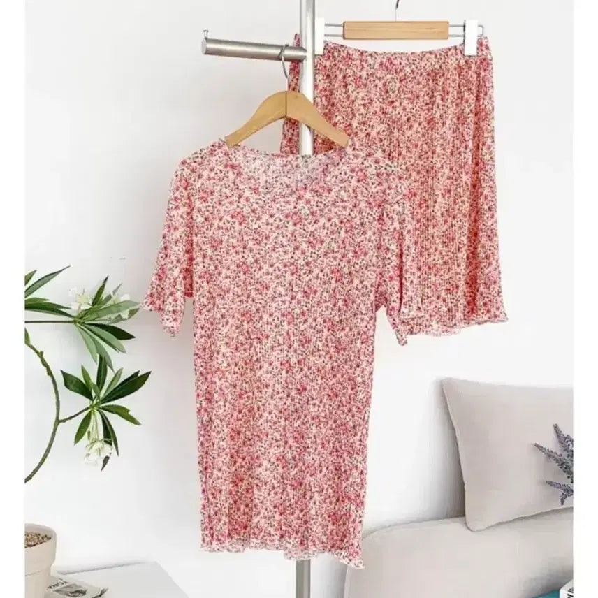 [BUNJANG] Wrinkle Short Sleeve Pajama Set / 새상품 ) 주름 반팔 잠옷 세트-냉장고 실내복 44~77 사이즈