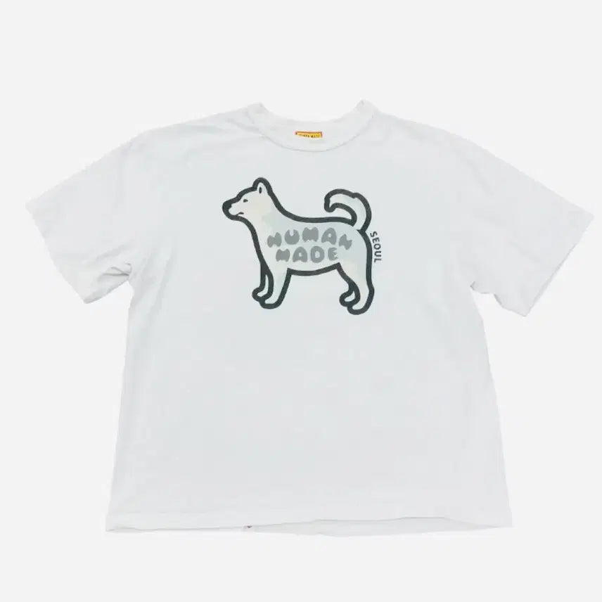 [BUNJANG] Human Made Dog Print T-shirt / 휴먼메이드 강아지 프린팅 반팔티 화이트/블랙 미개봉 새상품