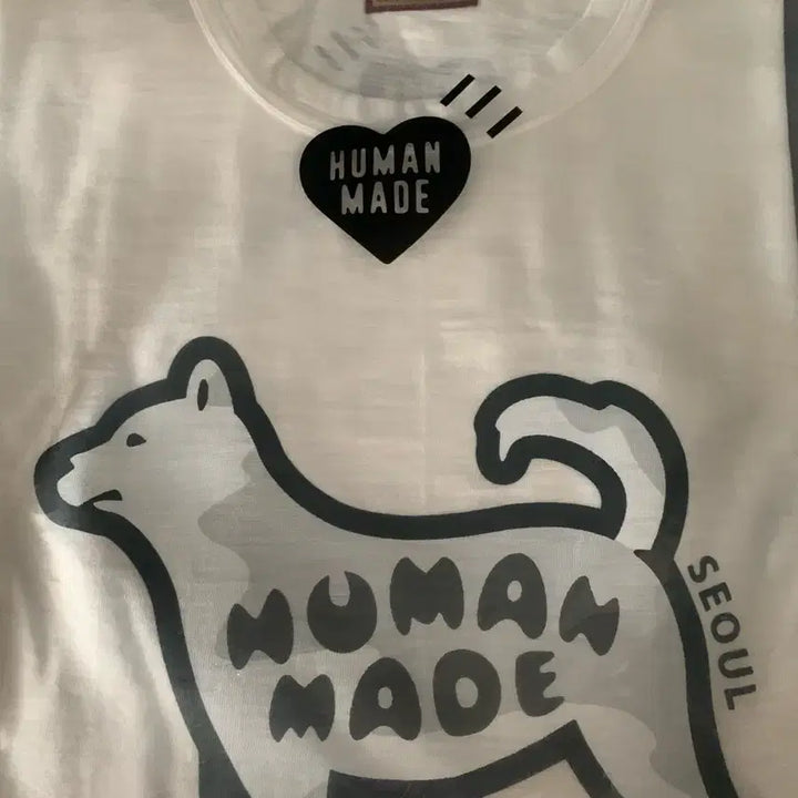 [BUNJANG] Human Made Dog Print T-shirt / 휴먼메이드 강아지 프린팅 반팔티 화이트/블랙 미개봉 새상품
