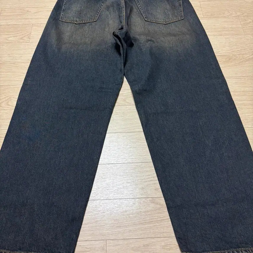 [BUNJANG] Beams Wide Denim Dust Indigo Green Washing XL / Beams 빔즈 와이드 데님 더스트 인디고 녹워싱 XL