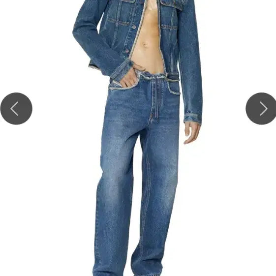 [BUNJANG] Diesel Regular Banding Wide Jeans / 정품 디젤 레귤러 밴딩 와이드진 청바지 35~37