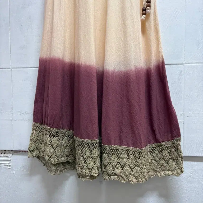 [SOLD OUT] OTTO 그라데이션 히피 에스닉 네트 롱 스커트 L JPN