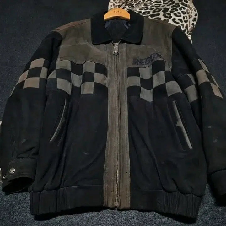 [BUNJANG] Reox Suede Patchwork Leather Bomber Jacket XL / [정품] Reox 스웨이드 패치워크 레더 봄버 자켓 Xl