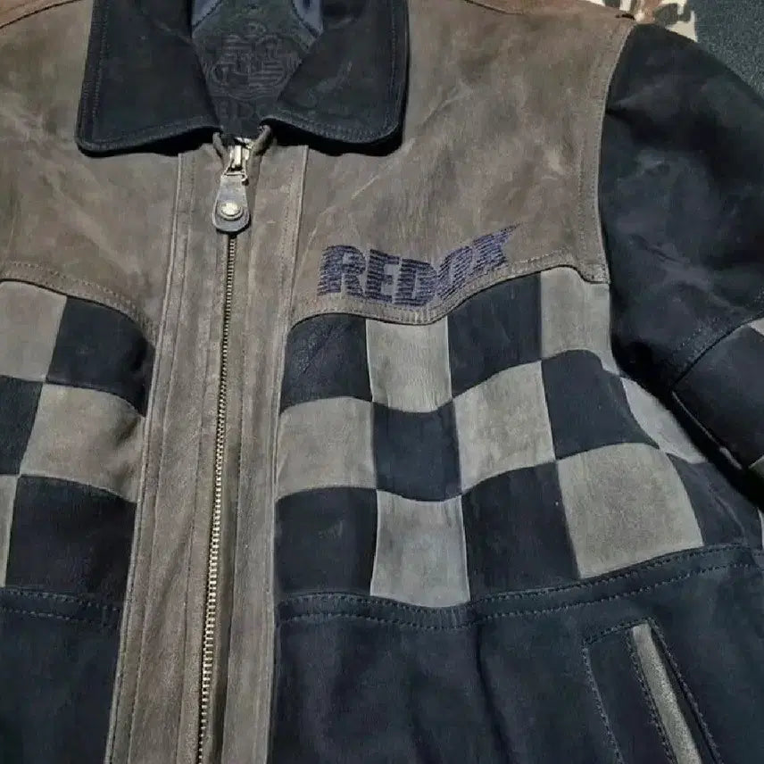 [BUNJANG] Reox Suede Patchwork Leather Bomber Jacket XL / [정품] Reox 스웨이드 패치워크 레더 봄버 자켓 Xl