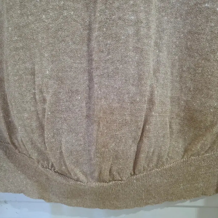 [BUNJANG] Linen Blend Beige Knit Cardigan / 봄 여름  마 린넨  고급스러운 니트가디건  깨끗해요 가슴단면55
