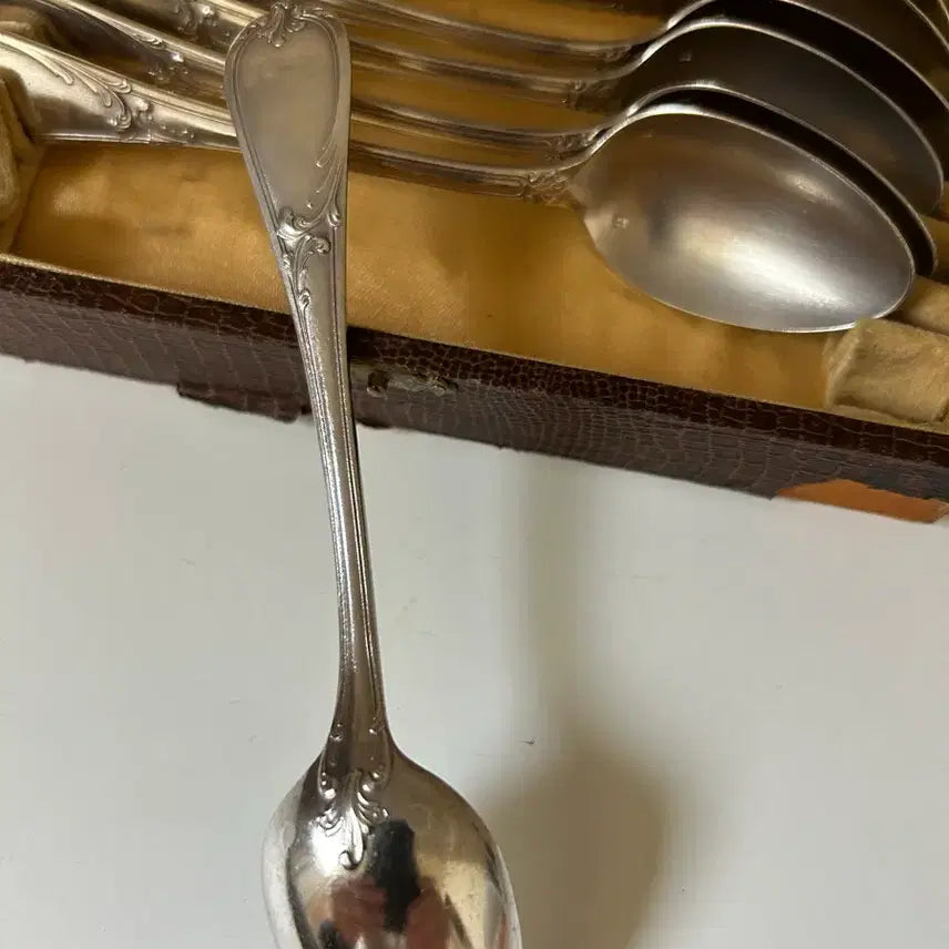 [BUNJANG] Antique French Silver-Plated Teaspoon Set (10 pcs) / 엔틱 프랑스 수저 10개