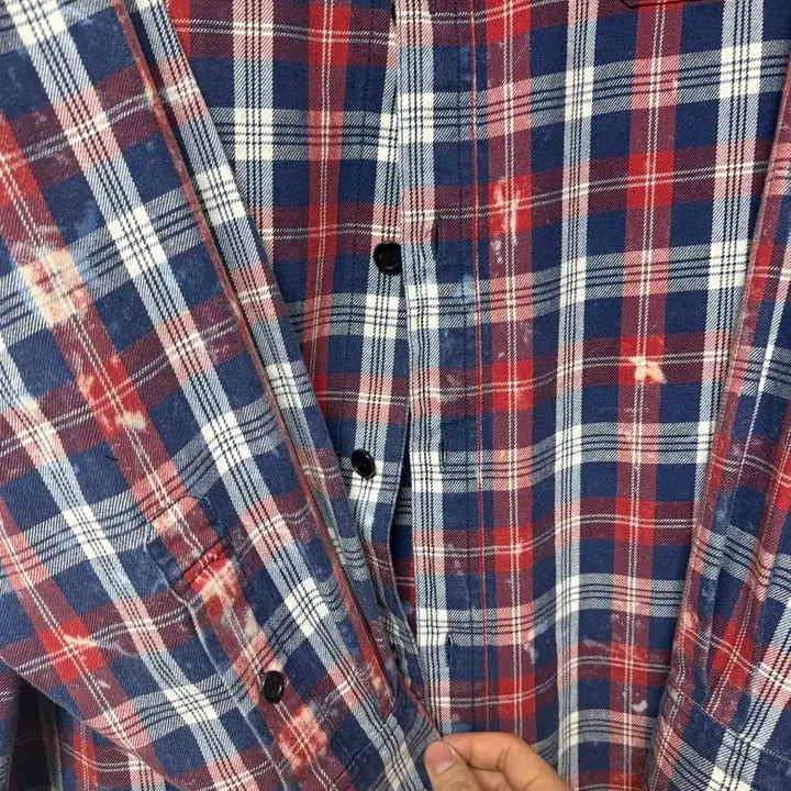 [BUNJANG] Juun.J Island Washed Brick Red Check Max Fit Shirt / 준지 26ss 아일랜드 워싱 브릭 레드 체크 맥스핏 셔츠 48사이즈