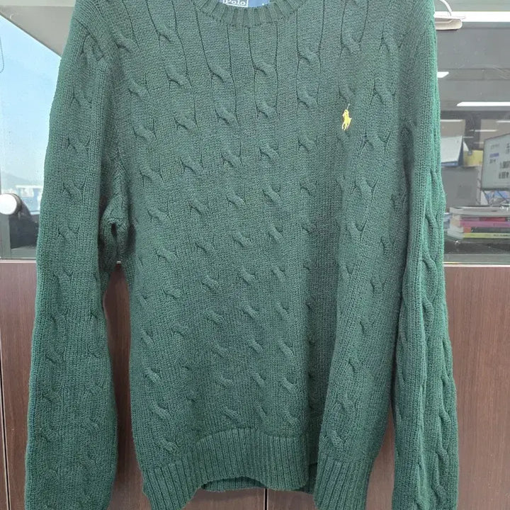 [BUNJANG] Polo Ralph Lauren Cable Knit Sweater Green / 폴로 랄프로렌 케이블 니트