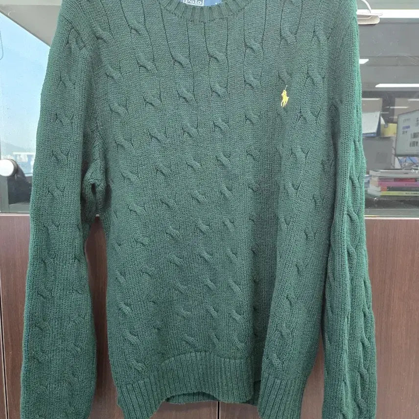 [BUNJANG] Polo Ralph Lauren Cable Knit Sweater Green / 폴로 랄프로렌 케이블 니트