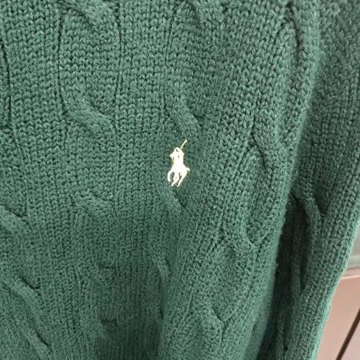 [BUNJANG] Polo Ralph Lauren Cable Knit Sweater Green / 폴로 랄프로렌 케이블 니트