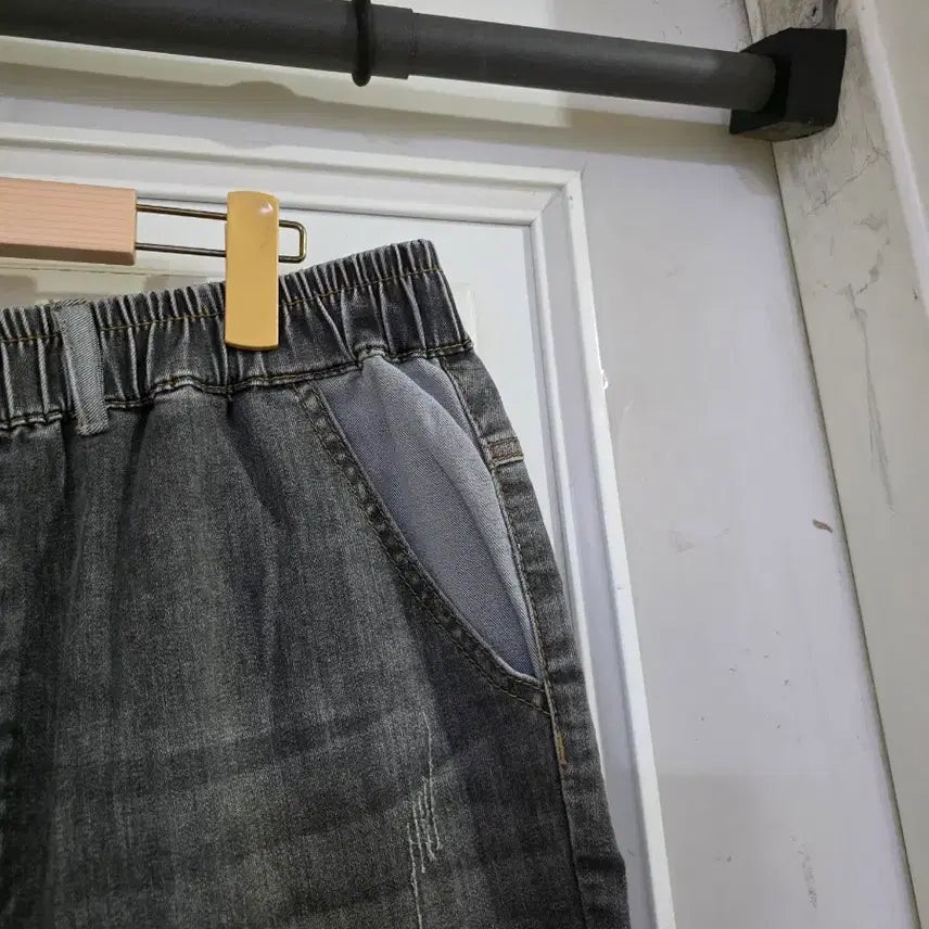 [BUNJANG] Spring Summer Elastic Wide Leg Trousers / 봄  여름   디자인이 예쁜 밴딩 스판  와이드 베기통바지 새상품 88까