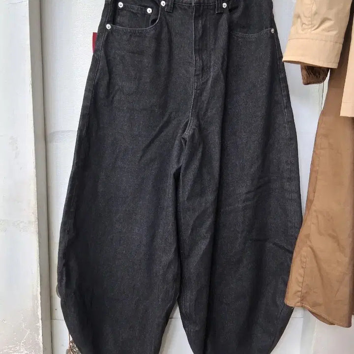 [SOLD OUT] 바지 블랙 와이드 데님 팬츠 28