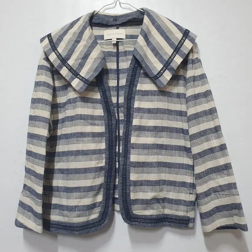 [BUNJANG] Plastic Island Striped Linen Jacket / 플라스틱아일랜드 스트라이프 춘하 여성 린넨자켓