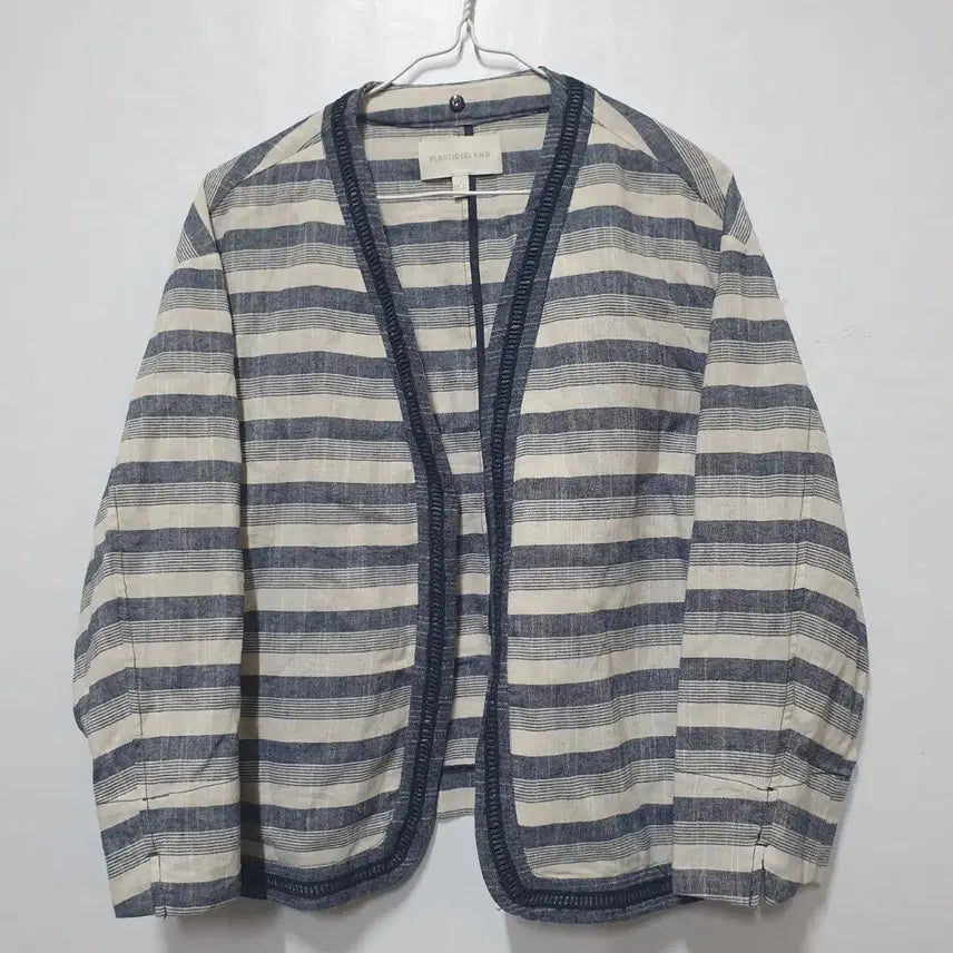 [BUNJANG] Plastic Island Striped Linen Jacket / 플라스틱아일랜드 스트라이프 춘하 여성 린넨자켓