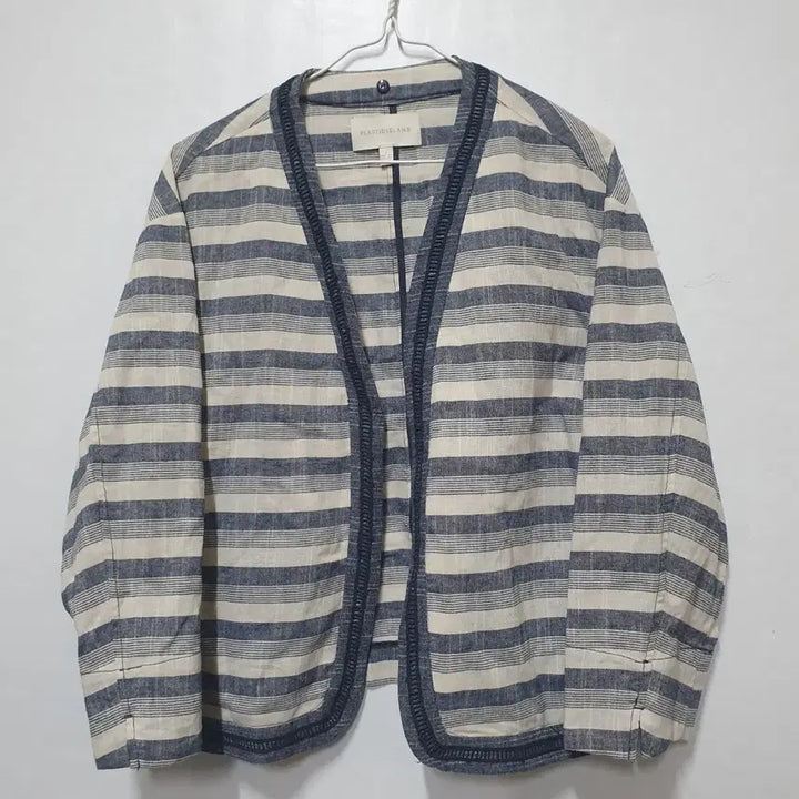 [BUNJANG] Plastic Island Striped Linen Jacket / 플라스틱아일랜드 스트라이프 춘하 여성 린넨자켓