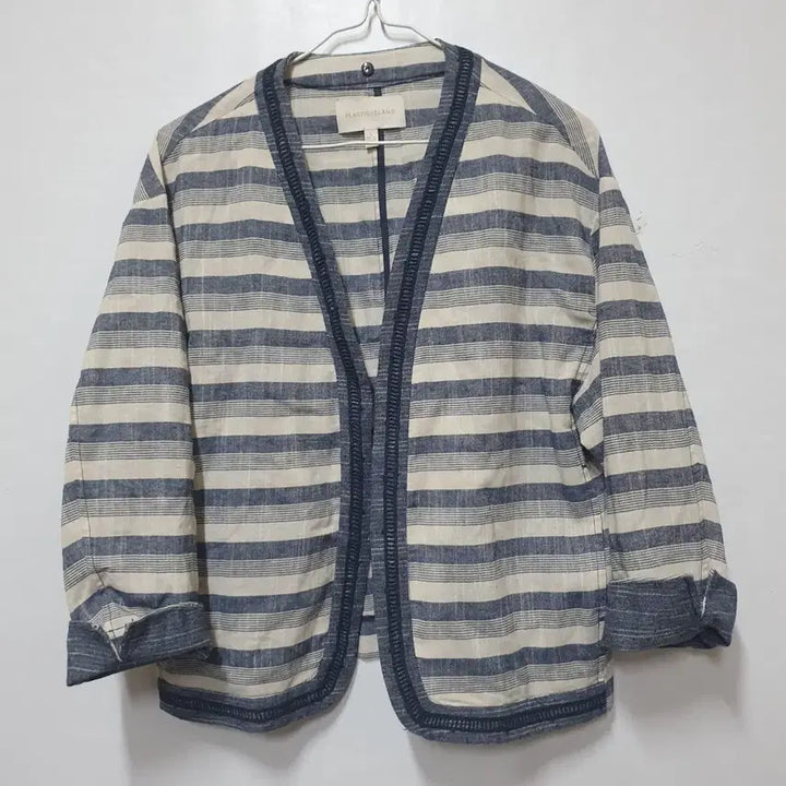 [BUNJANG] Plastic Island Striped Linen Jacket / 플라스틱아일랜드 스트라이프 춘하 여성 린넨자켓