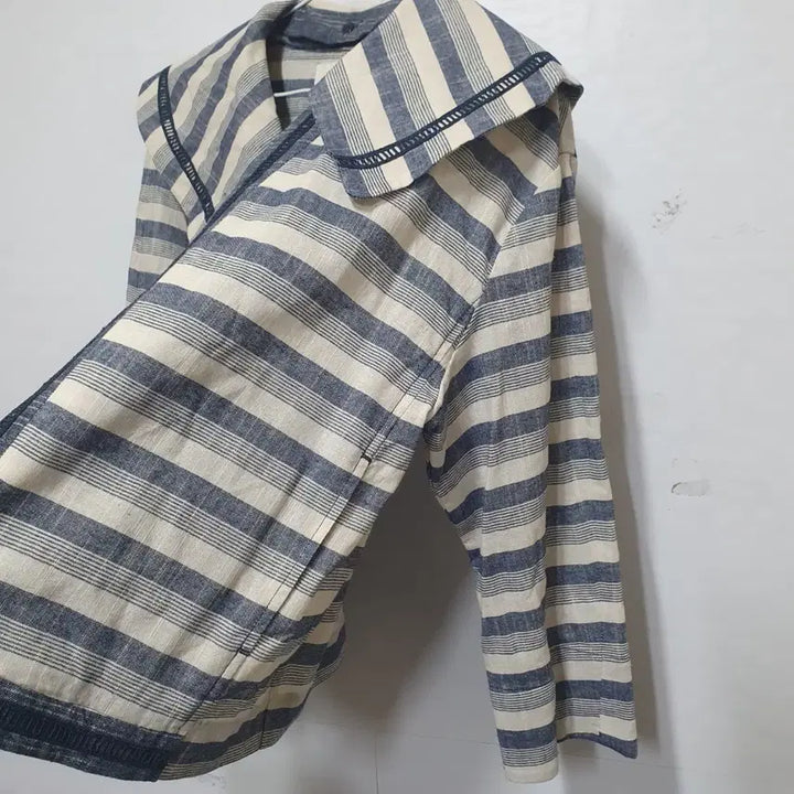 [BUNJANG] Plastic Island Striped Linen Jacket / 플라스틱아일랜드 스트라이프 춘하 여성 린넨자켓