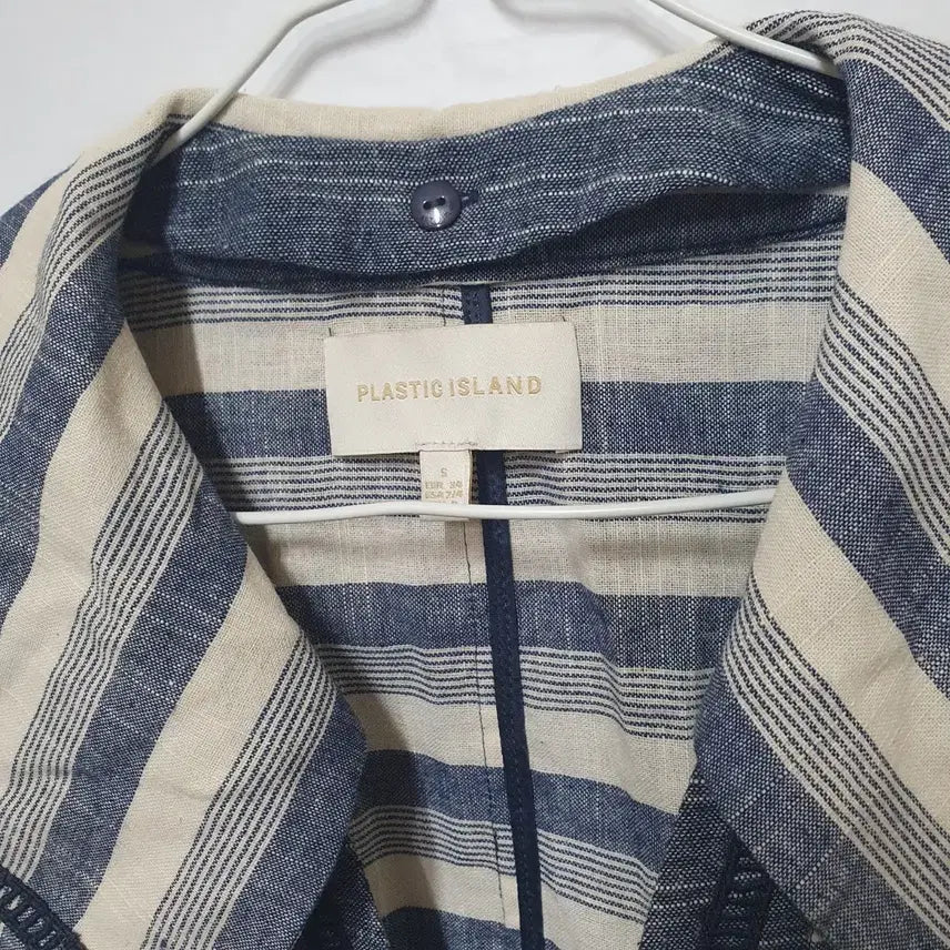 [BUNJANG] Plastic Island Striped Linen Jacket / 플라스틱아일랜드 스트라이프 춘하 여성 린넨자켓